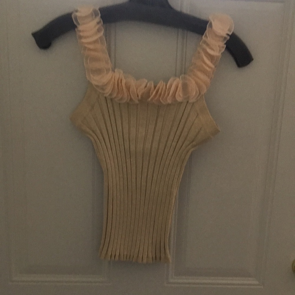 Beautiful beige Sleeveless top size medium